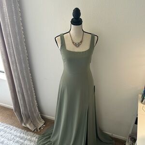 Lulu's Sage Brush Maxi Dress NWT